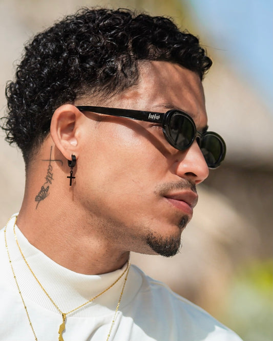 Oval Black Sunglasses