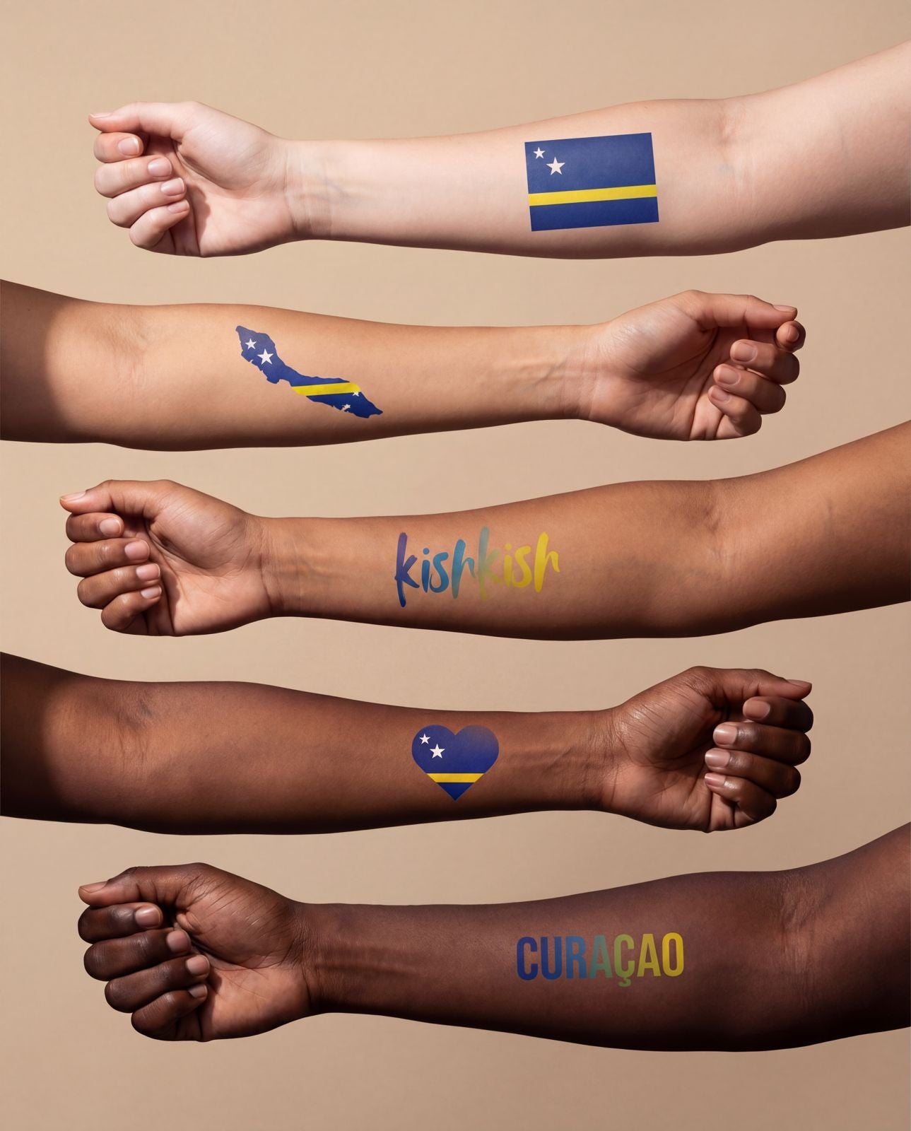 Mi Kurason Ta Blou Water-Based 5 pcs Tattoo Pack