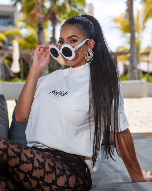 Oversized White Sunglasses